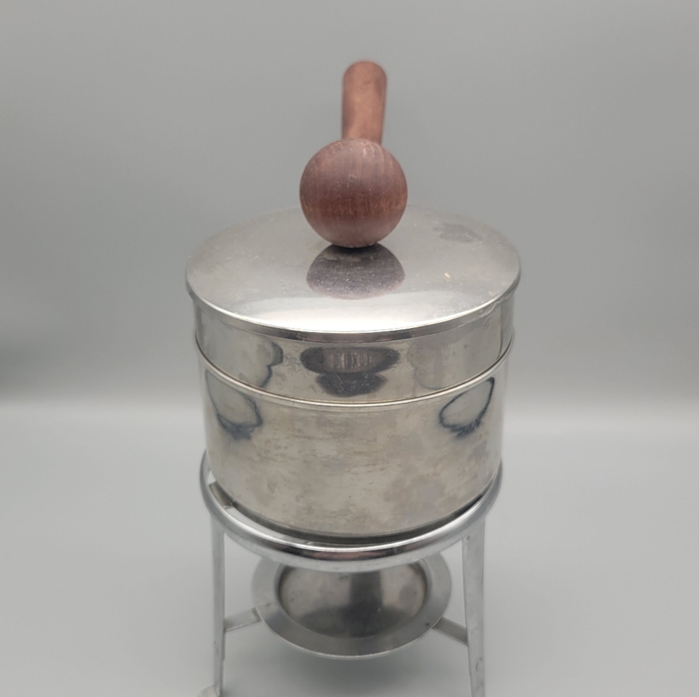 Vintage Fondue Pot Ernest Sohn mid Century modern Stainless steel chafing dish - Picture 5 of 7